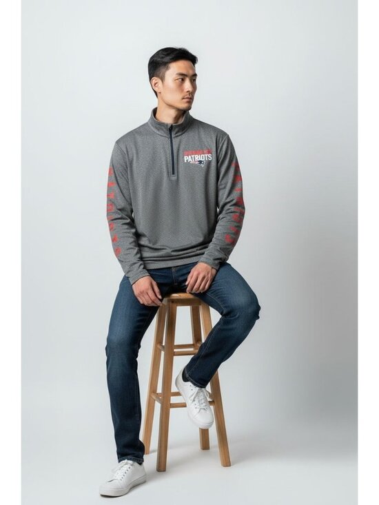 NFL Team Apparel Other - NFL New England Patriots Gray Quarter-Zip Pullover Men's Size Large New with Tag